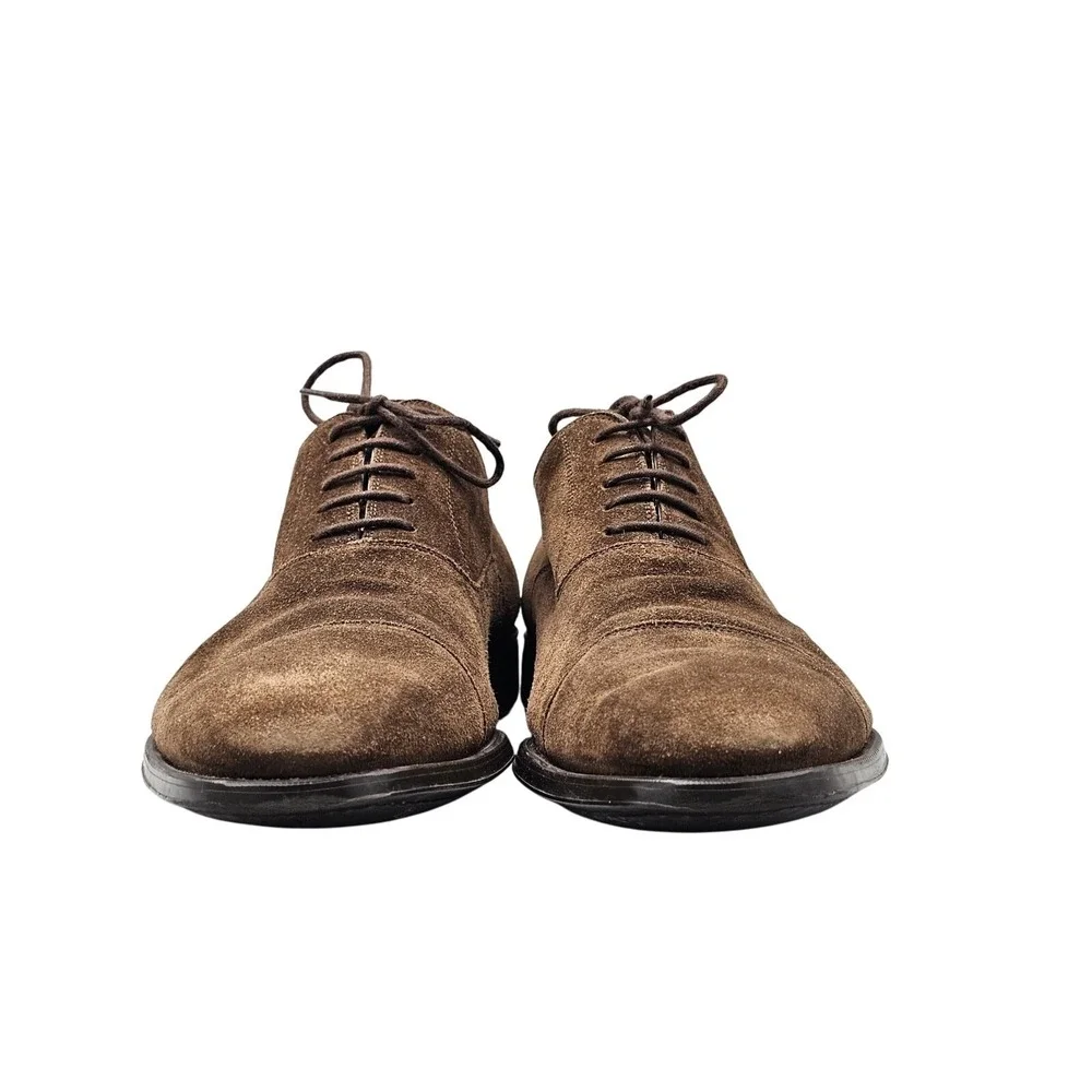 Magnanni Men's Size 9.5 M EUC For Saks Fifth Avenue‎ Brown Suede Cap Toe Oxfords